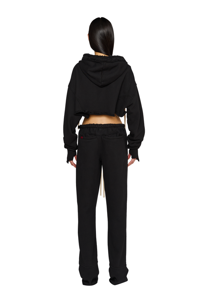 Cropped, Zip Up Hoodie - Carbon