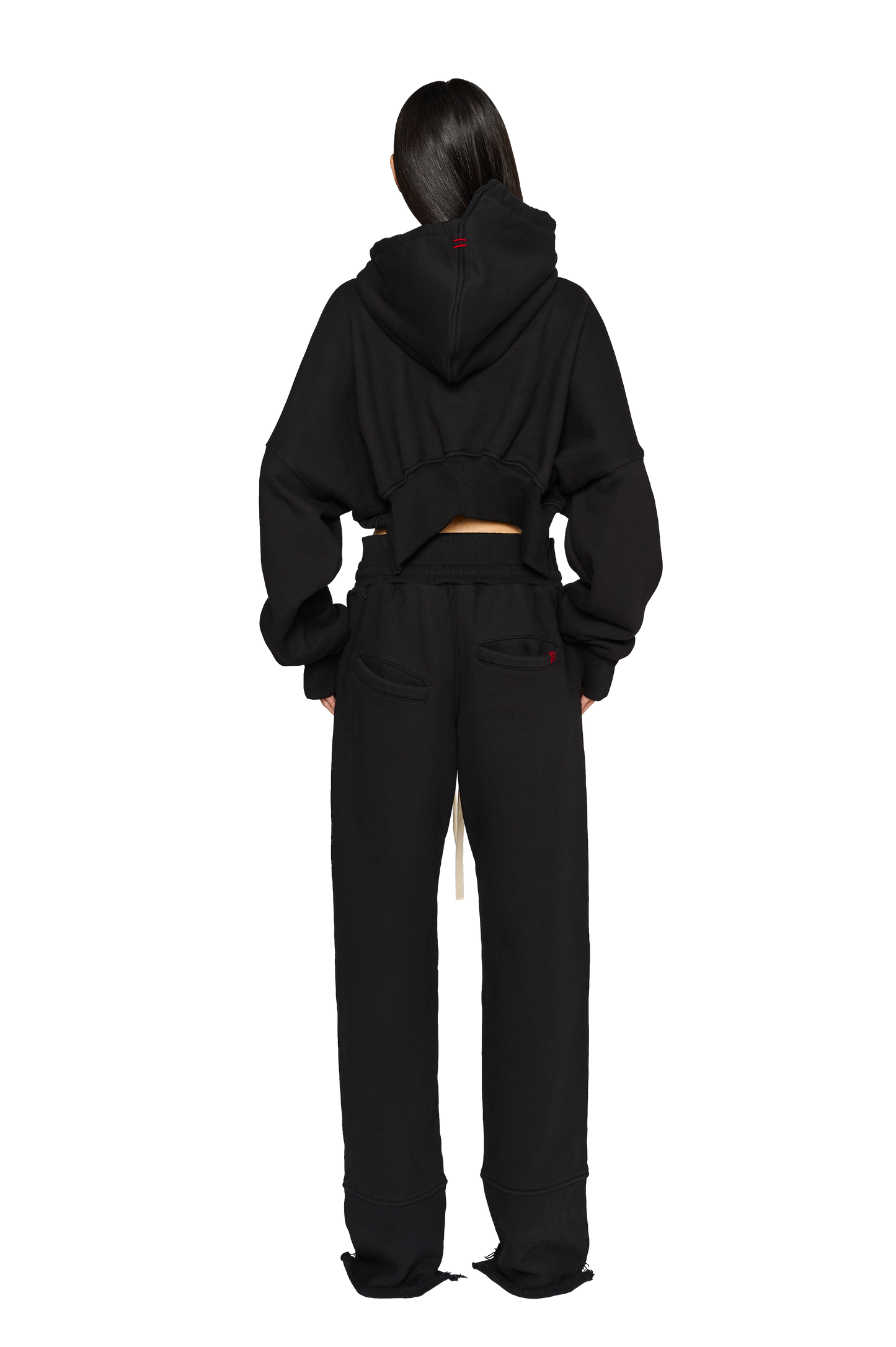 Cropped, Asymmetric Hoodie - Carbon