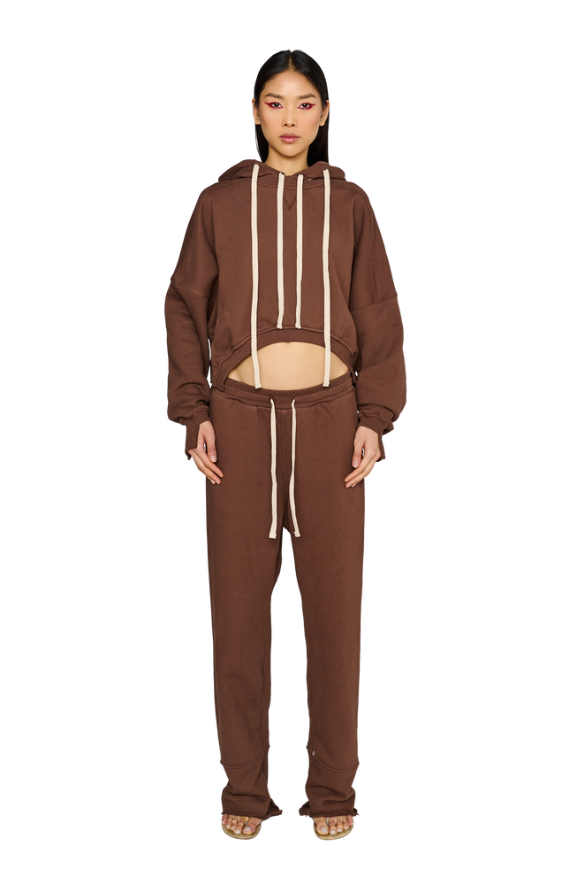 Asymmetric, Drop Crotch Tracksuit Bottoms - Teddy