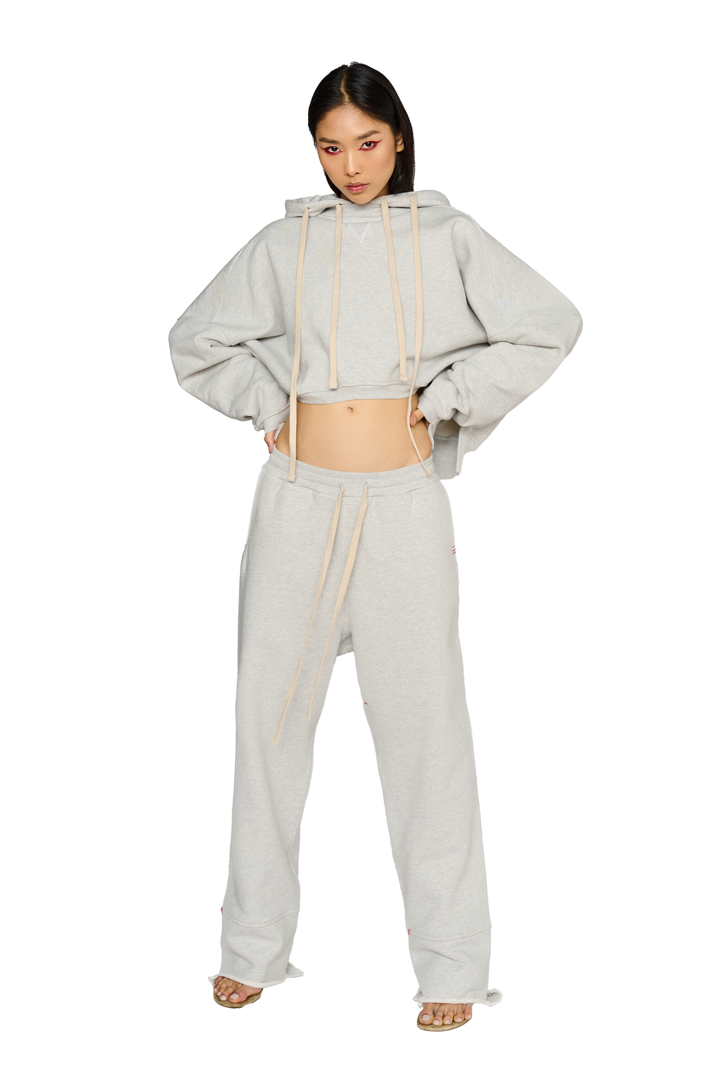 Asymmetric, Drop Crotch Tracksuit Bottoms - Cloud