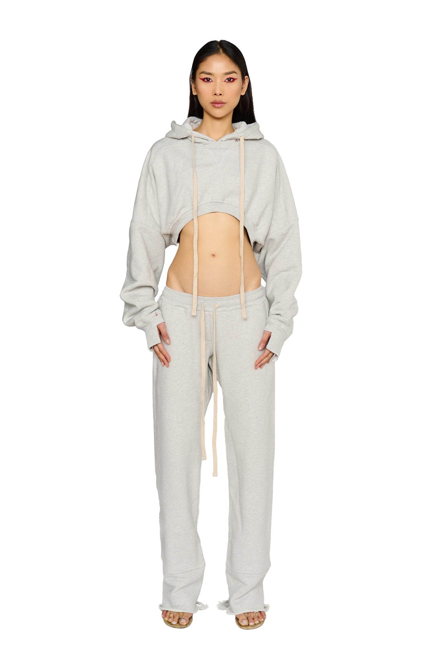 Asymmetric, Fitted Crotch Tracksuit Bottoms - Cloud