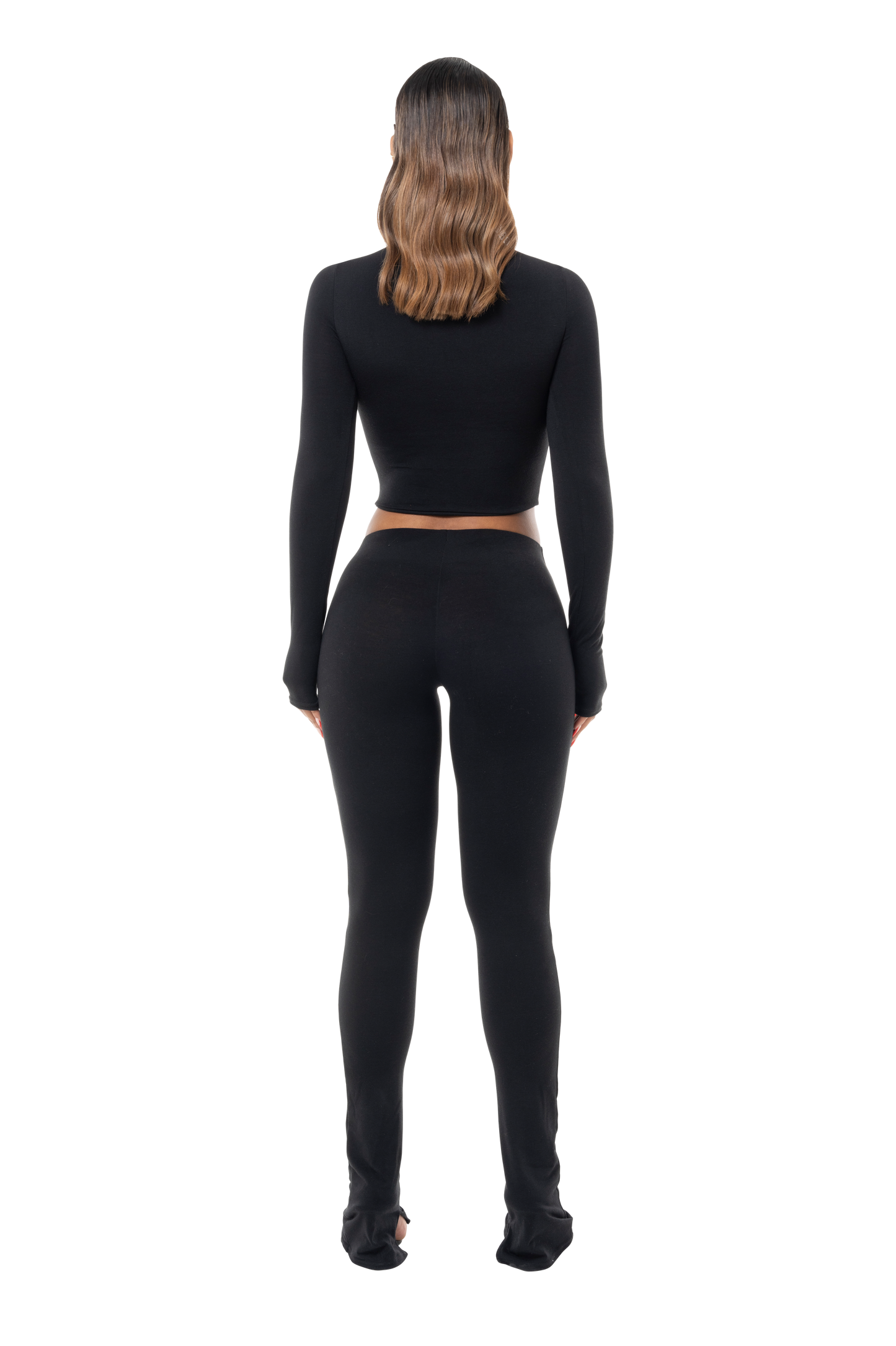 Basic Long Sleeve Mock Neck Crop