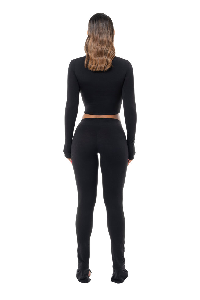 Basic Long Sleeve Mock Neck Crop