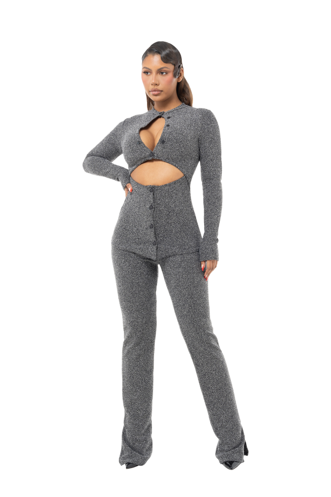 Long Sleeve Double Peekaboo Set - Top