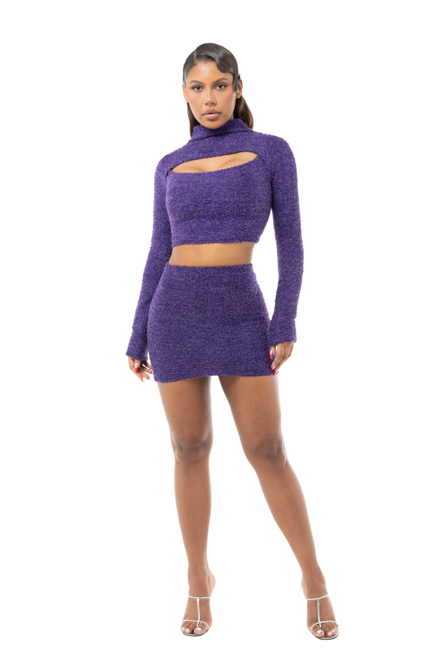 Long Sleeve Two Piece Peekaboo Set - Bottom