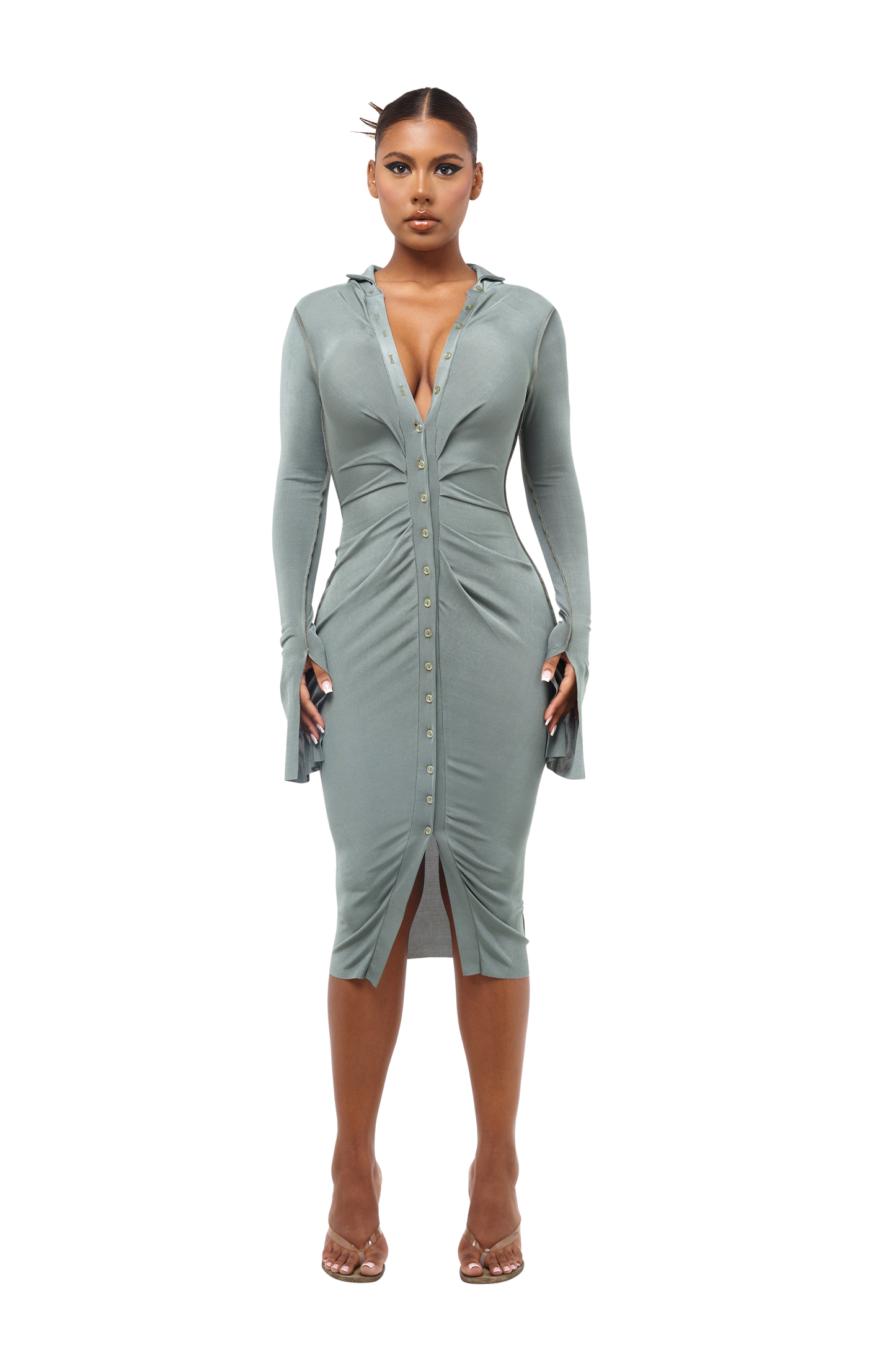 MOOREA DRESS - GULL GREY