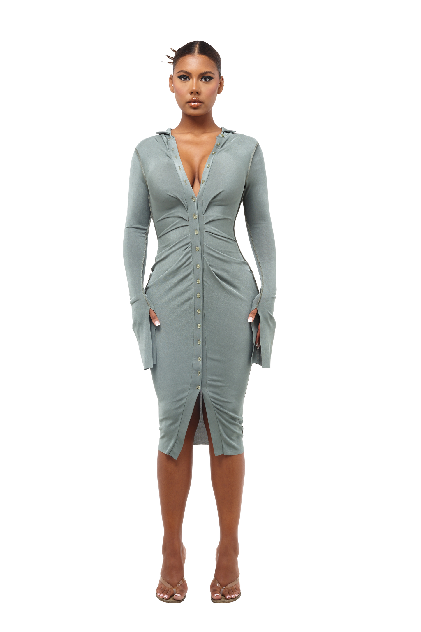 MOOREA DRESS - GULL GREY