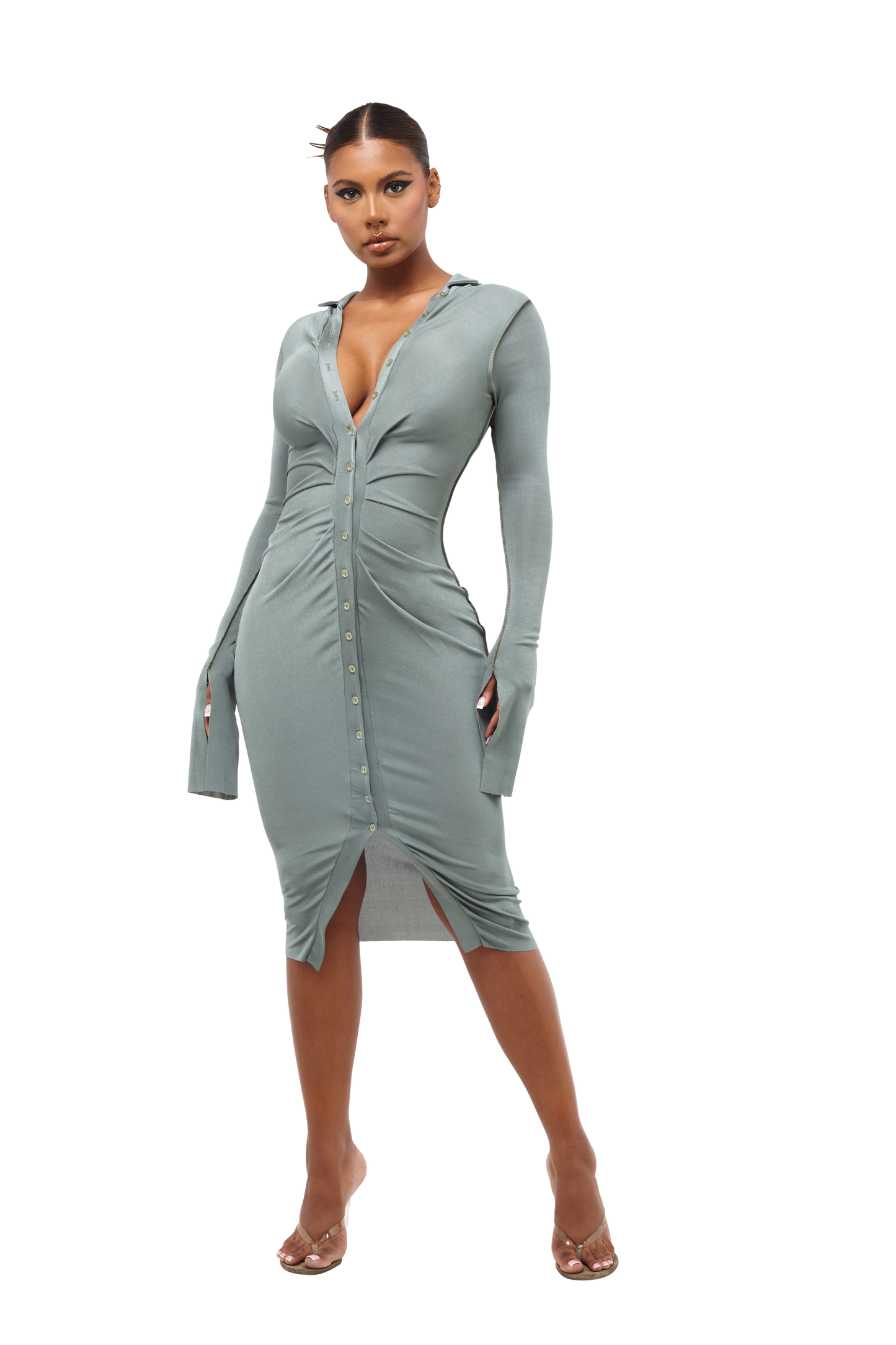 MOOREA DRESS - GULL GREY