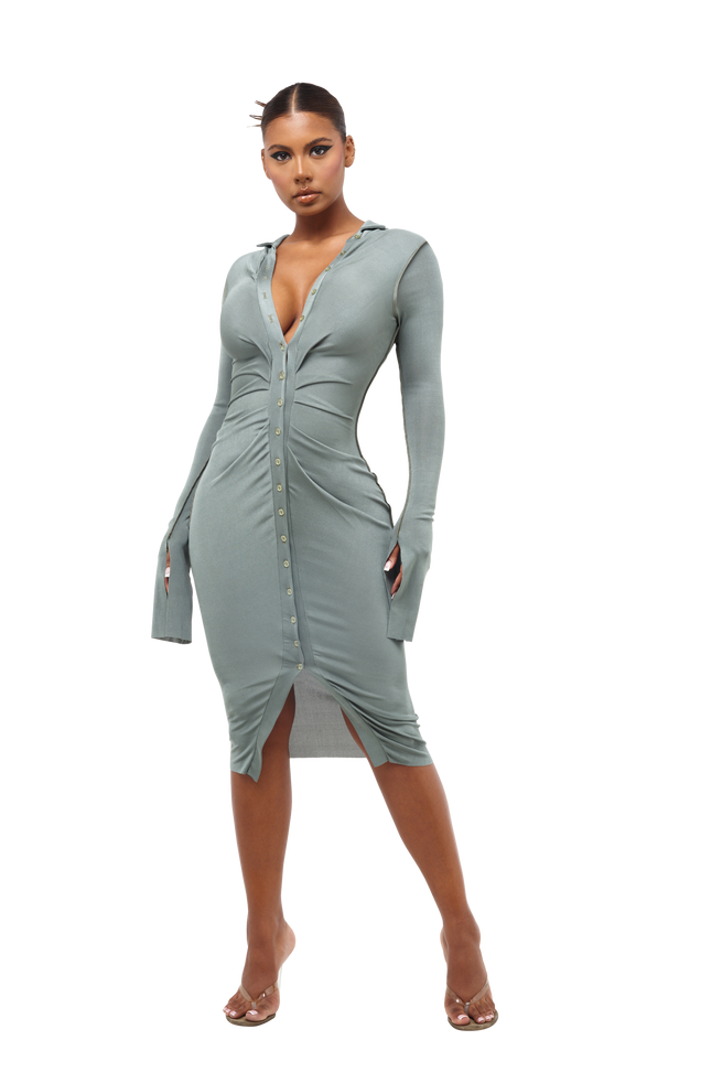 MOOREA DRESS - GULL GREY