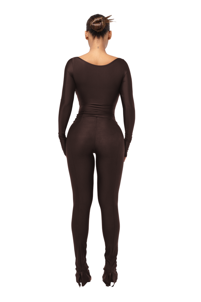 LANAI LONG-SLEEVED TOP - CHOCOLATE